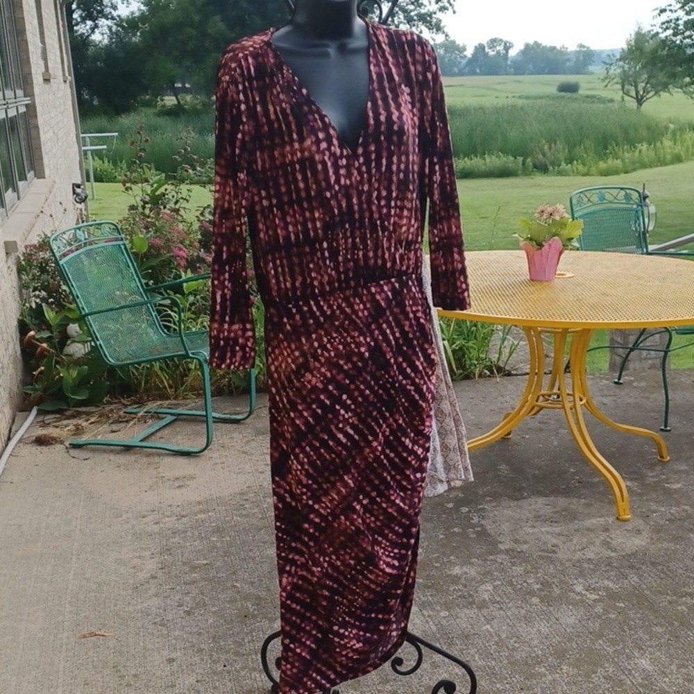 Veronica M long sleeve faux wrap Charli dress